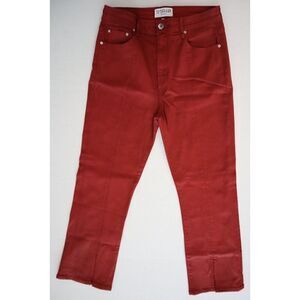 Derek Lam 10 Crosby Women Sz 29 Mahogany Red Mira Hi-Rise Crop Flare Jeans